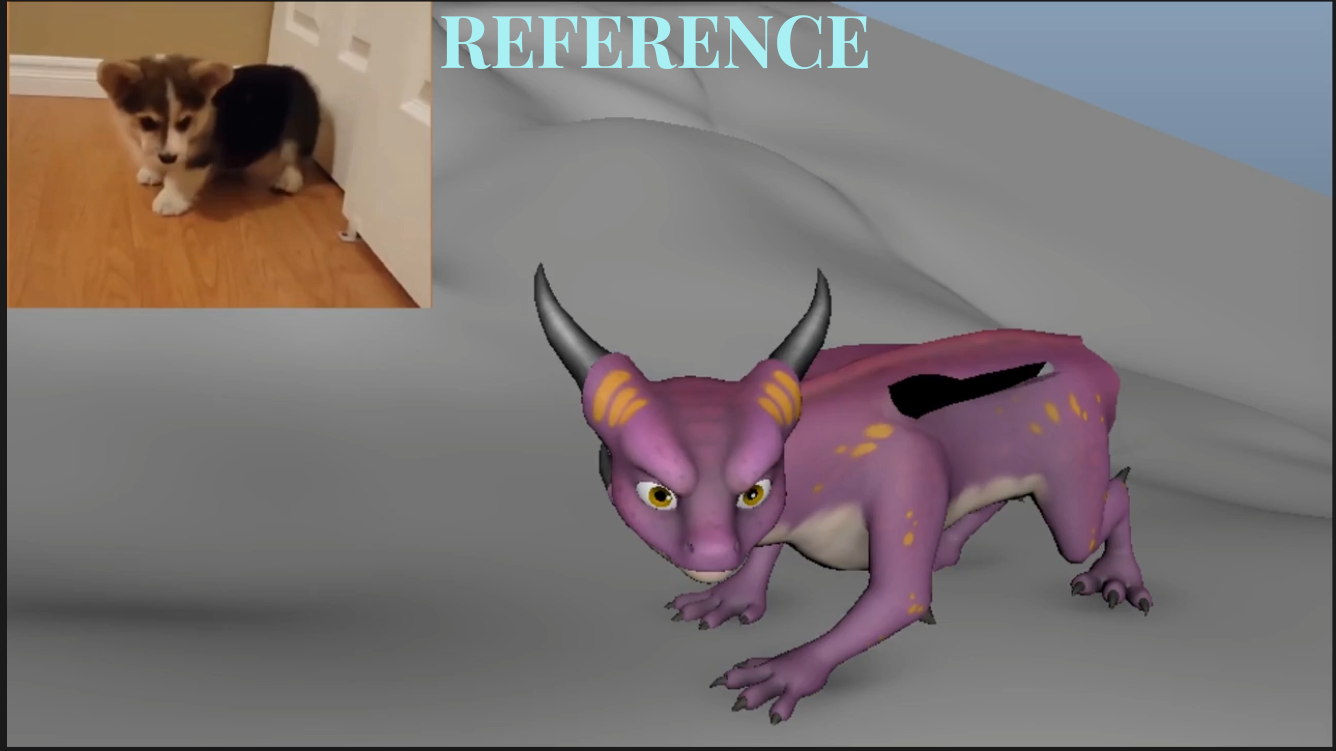 Reference video in corner of animation frame